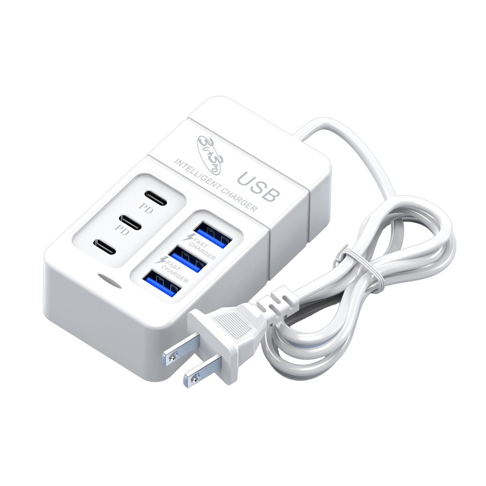 6-Port USB Fast Charging Power Strip for Phones & Devices