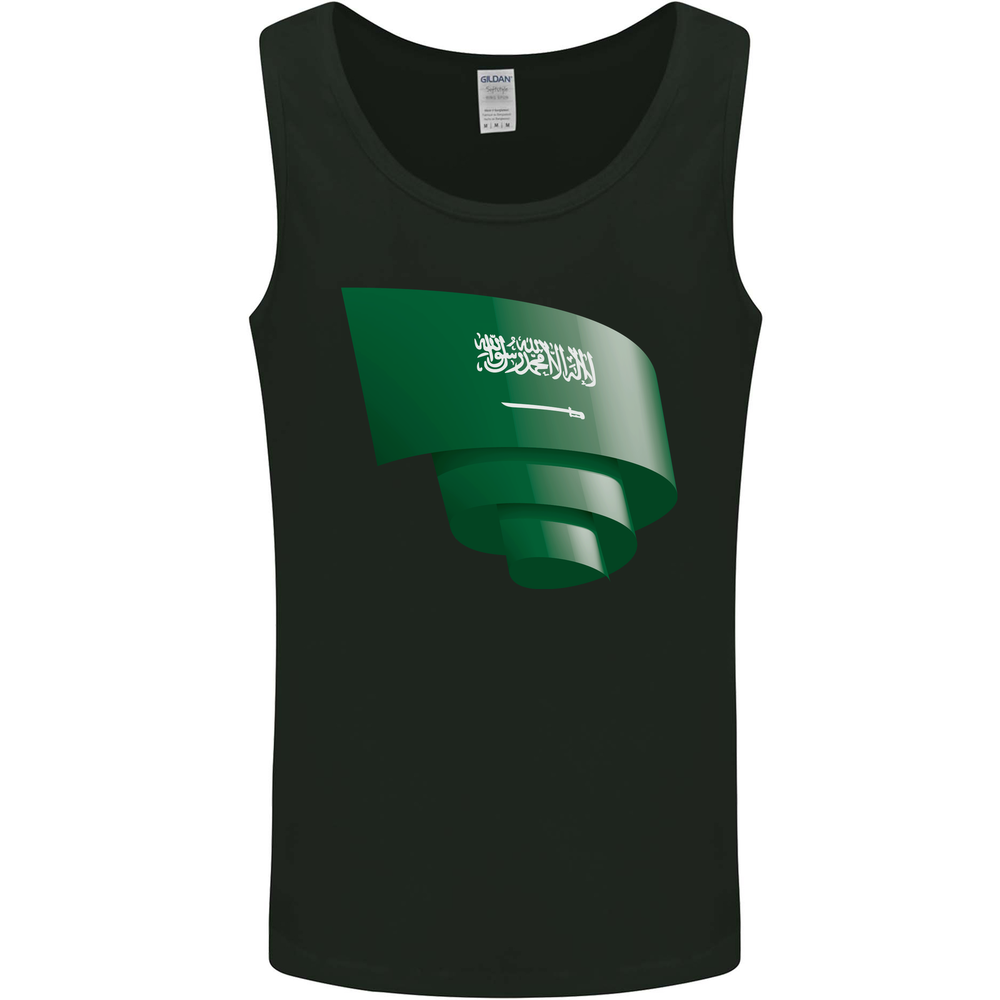 Curled Saudi Arabia Flag Arabian Day Football Mens Vest Tank Top
