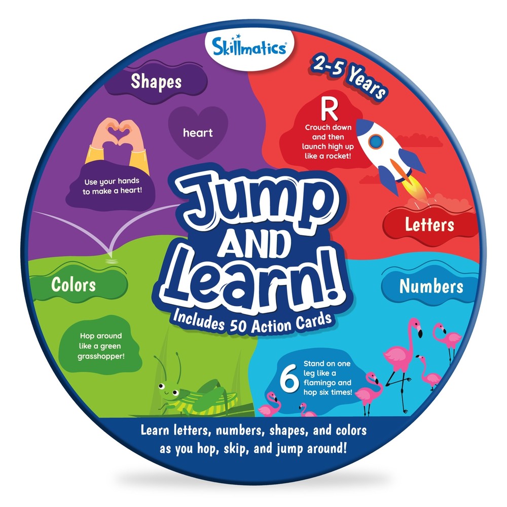 Skillmatics Toddler Card Game - Jump and Learn Letters Numbers Shapes  