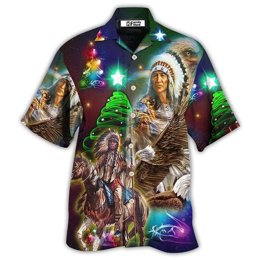 Native Old Man Christmas   Hawaiian Shirt