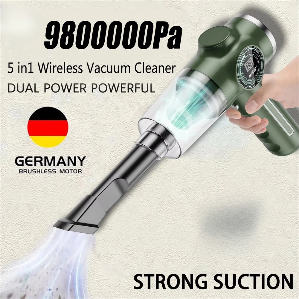 Wireless Car Vacuum Cleaner Powerful Cleaning Dust Removal Wet Dry Dual-Use New
