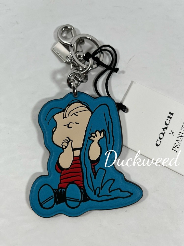 Coach Peanuts 75th Anniversary Linus Charm Keychain CBG56 Fast Shipping