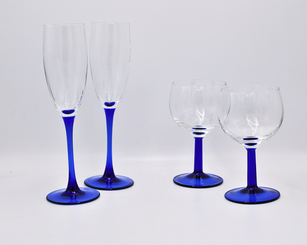 Luminarc Blue Stemmed Glasses 'Neptune Cobalt'