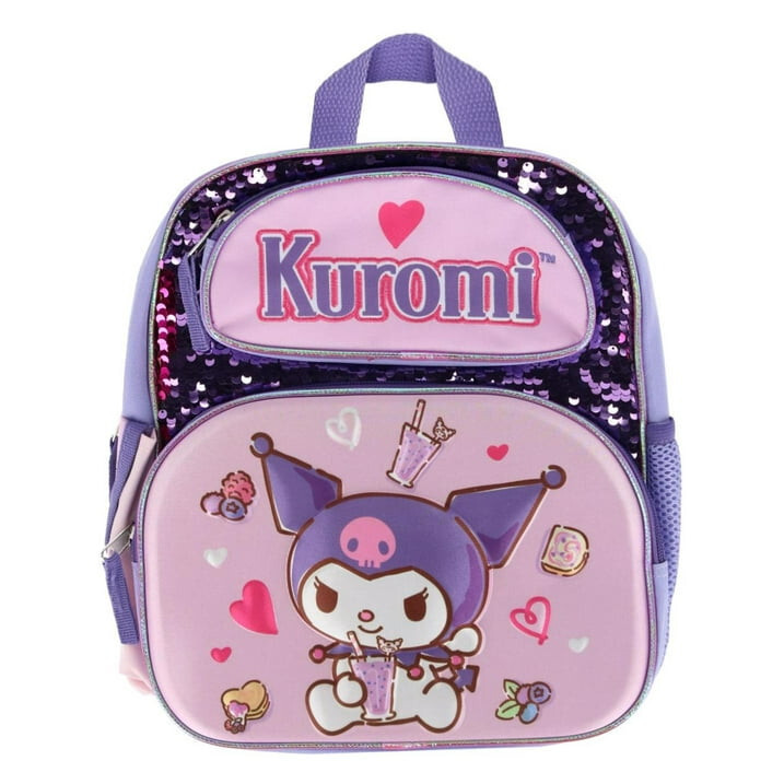 Hello Kitty & Kuromi 3D Pop Up Small Purple Backpack 12 Inch