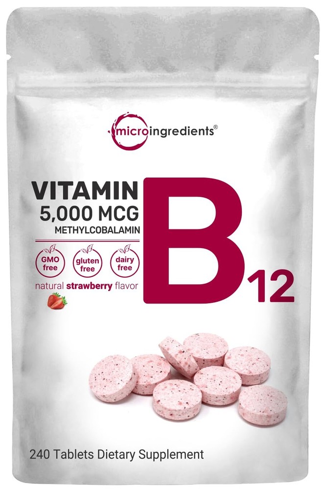 Vitamin B12 5000mcg | Methyl B12 Active Form – 240 Chewable Tablets | Fast Di...