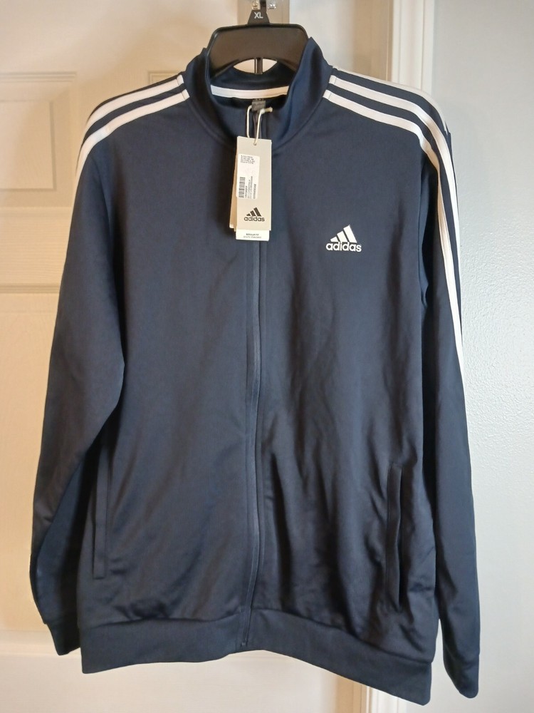 Adidas Mens L 3S TT Tric Multi Sports Full Zip Track Jacket in Deep Navy