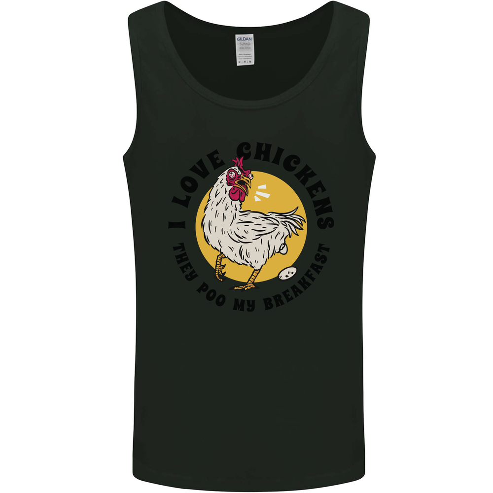 Chickens Poo My Breakfast Funny Food Eggs Mens Vest Tank Top