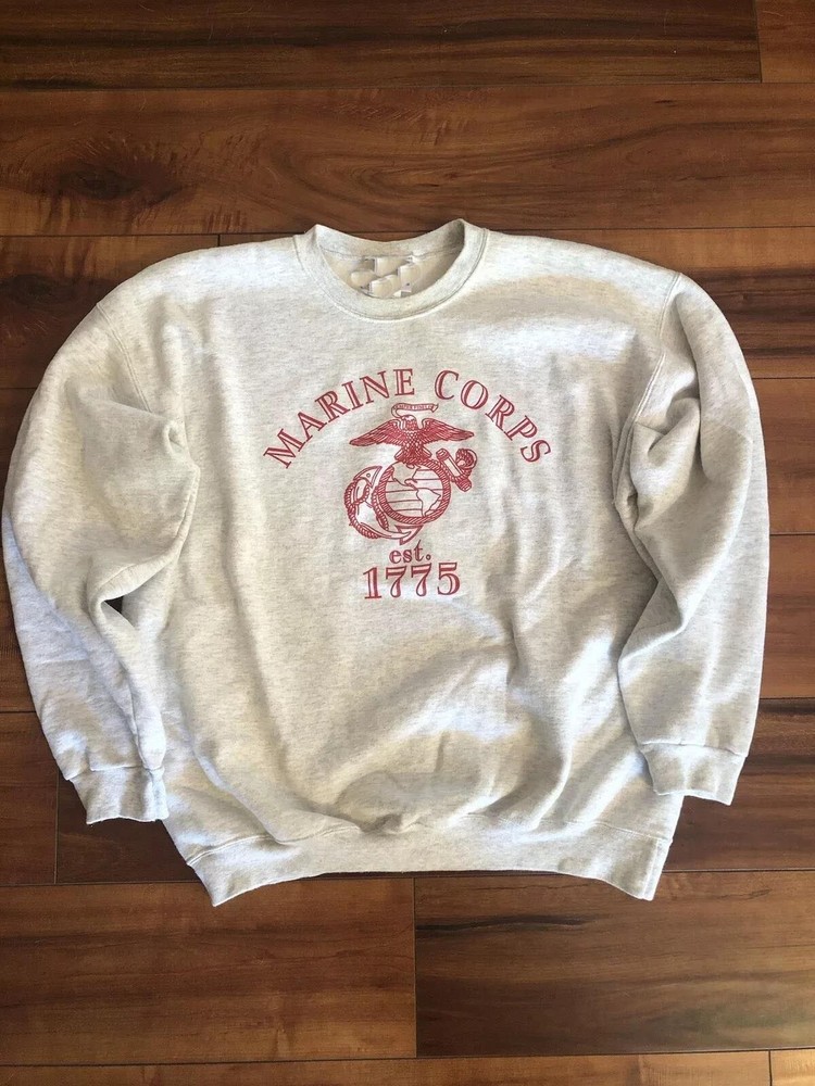 Vintage United States Marine Corps USMC Sweatshirt, Military Crewneck