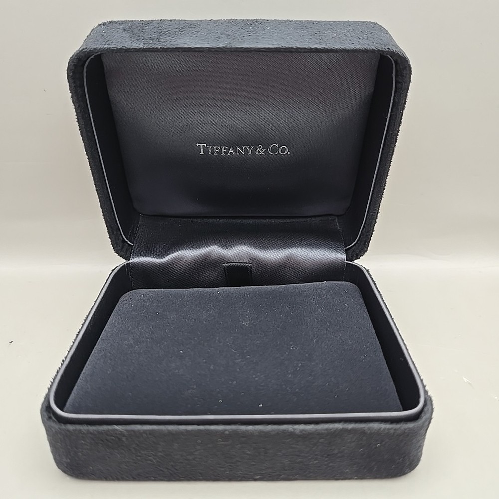 Tiffany & Co Black Suede Jewelry Box with Velvet Pillow 4x3 Inches