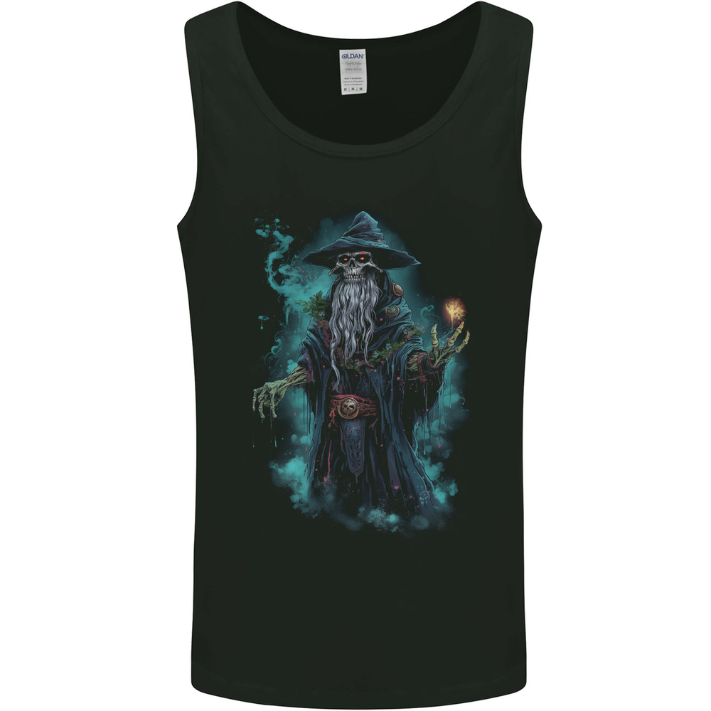 Fantasy Wizard Warlock Skull Mens Vest Tank Top