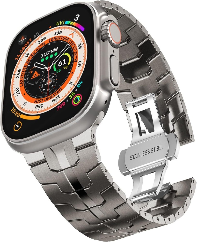 For Apple Watch Ultra 2 49mm Series 9 8 7 6 5 4 3 & SE Titanium Strap Metal Band