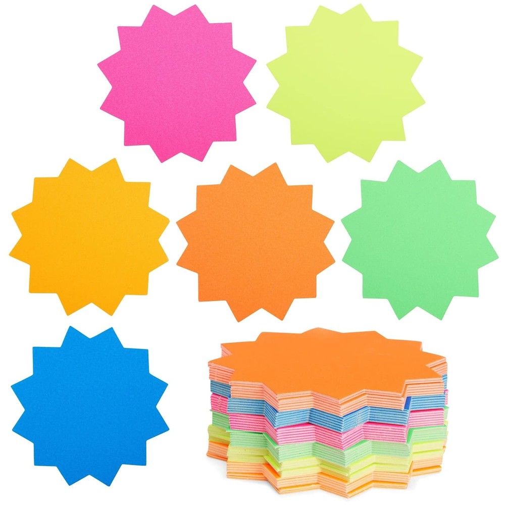 Juvale 120-Pack Bulletin Board Decorations, Blank Cutouts, Starburst Signs fo...