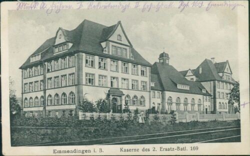 Ansichtskarte Emmendingen 1916 i. B. Kaserne des 2. Ersatz-Batl. 169   (Nr.9630)