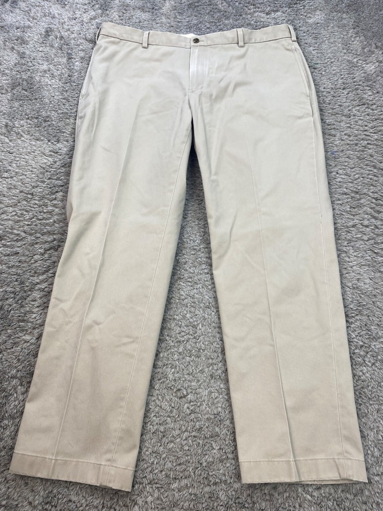 Brooks Brothers Pants Mens 40x30 Beige Advantage Chino Clark Flat Front Trousers