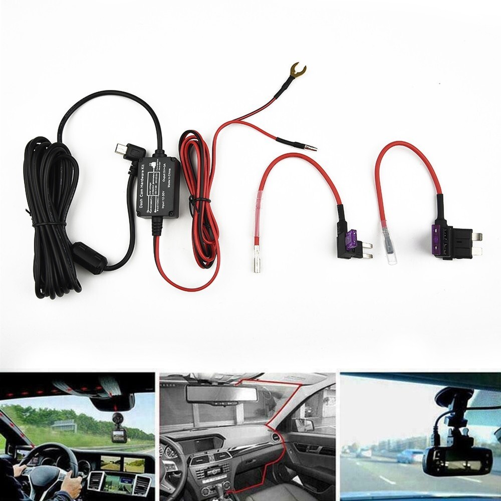 Hard Wire Fuse Box Car Recorder Dash Cam Hardwire Kit Mini USB Interface
