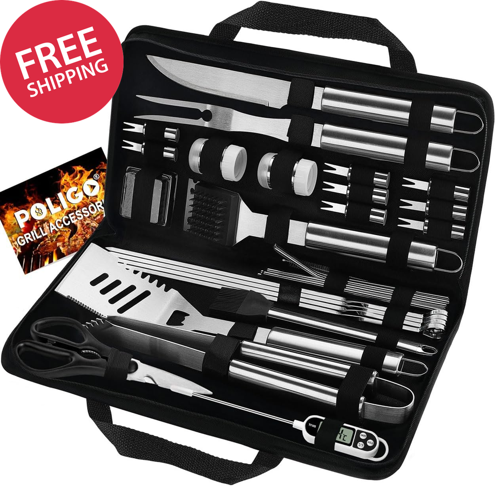 29 PCS BBQ Grill Accessories Stainless Steel BBQ Tools Grilling Tools Set with S