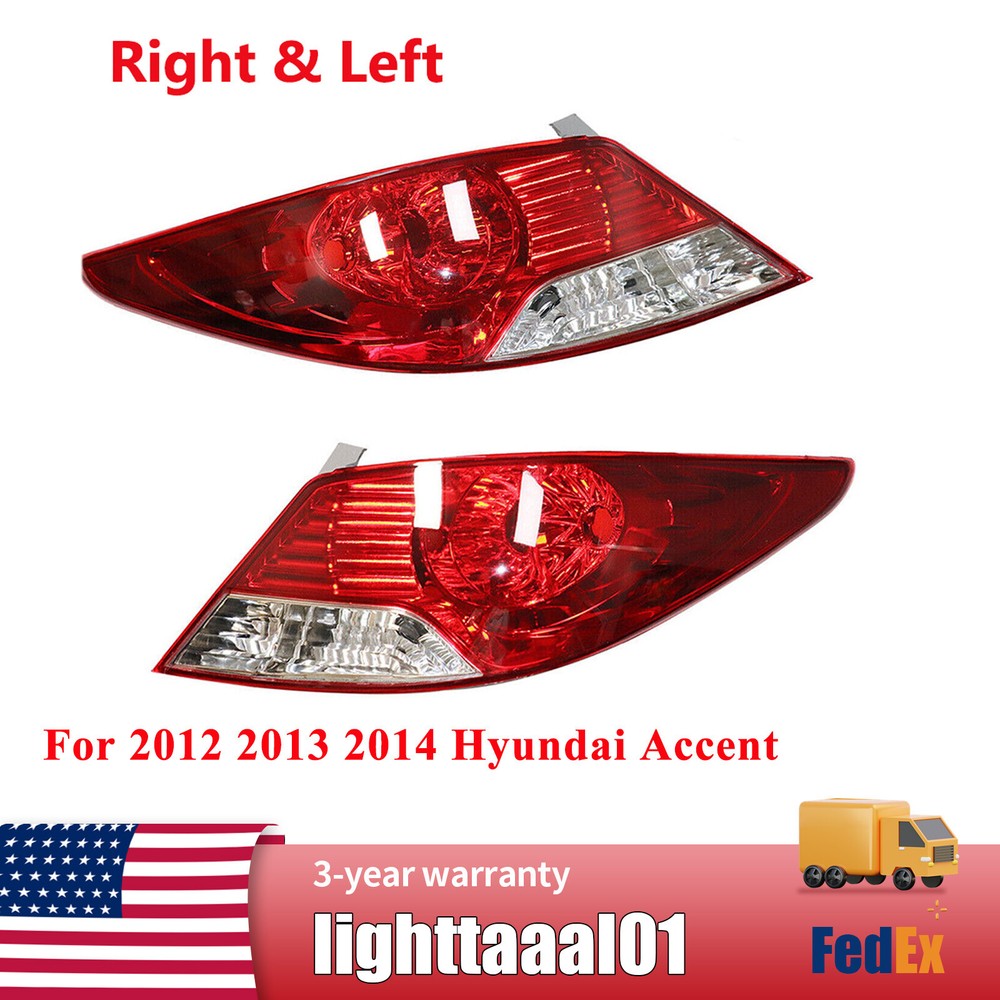 Rear Tail Lights RH+LH Set US Fit 2012-2014 Hyundai Accent L GL GLS Sedan 4-Door