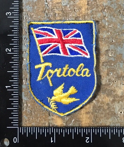 Vintage Tortola BVI Flag Travel Souvenir Sew-On Embroidered Patch for Voyagers