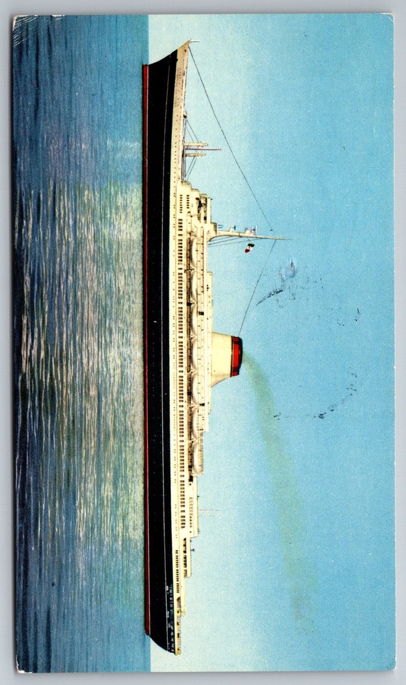 Vintage Leonardo Da Vinci Italia Mediterran Cruise Ship Ocean Liner Postcard Z12