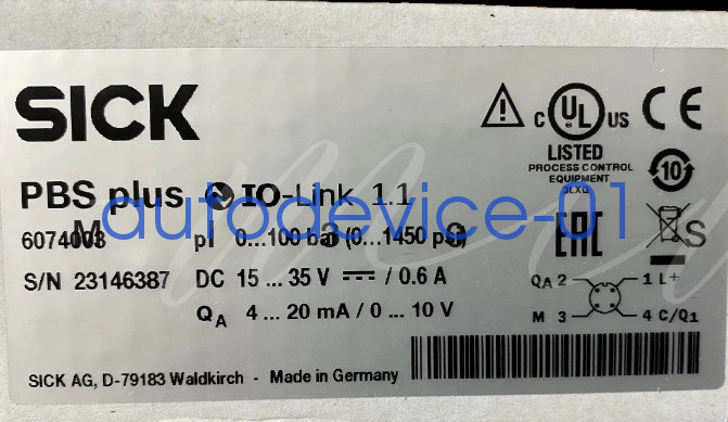 1pc Pressure sensor PBS2-RB100SF2FSDNMA0Z 6074003 DHL/FedEx