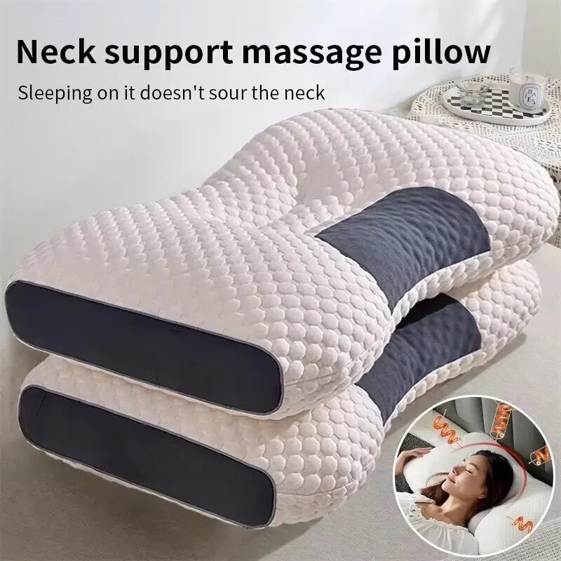 Pillow Neck Protect Cervical Orthopedic Household Fiber SPA Massage For Sleep