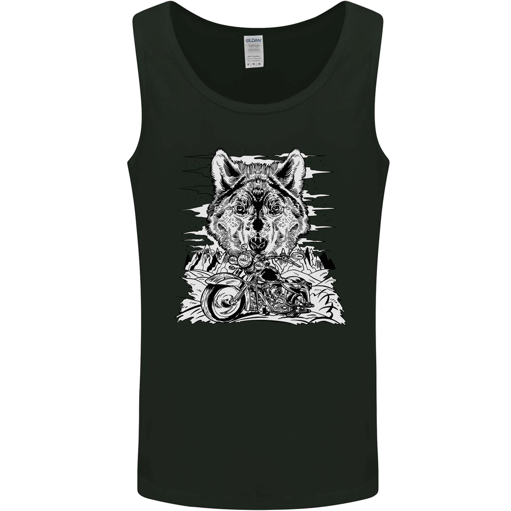 Motorbike Wolf Biker Motorcycle Motorbike Mens Vest Tank Top