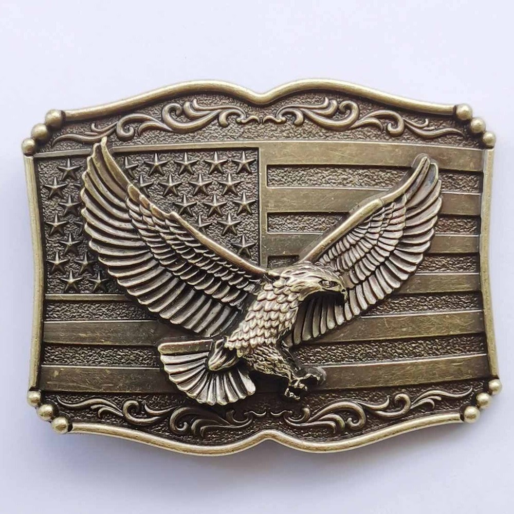 Western Belt Buckle for Men Women Cowboy Rodeo Vintage Style Wear Eagle US Flag
