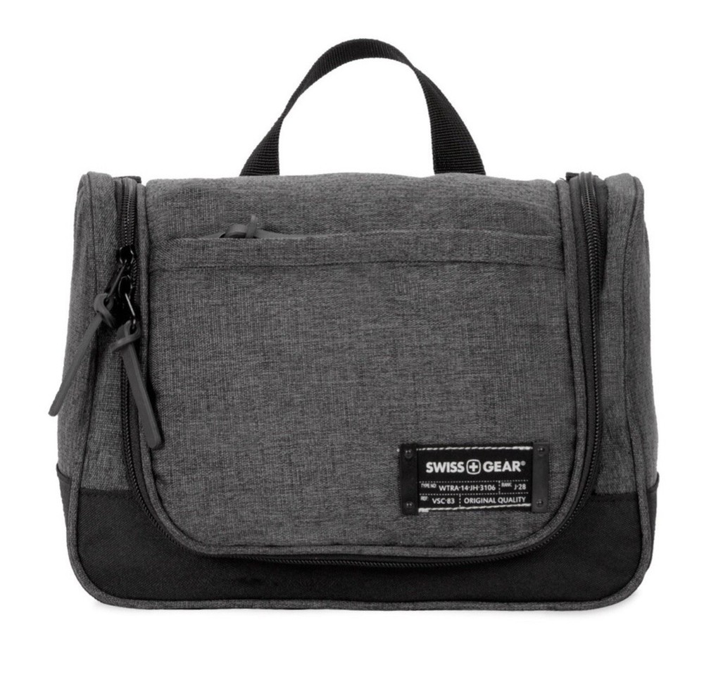 Swiss Gear Gray Travel Toiletry Hanging Dopp Kit Bag Mesh Pockets Tactical