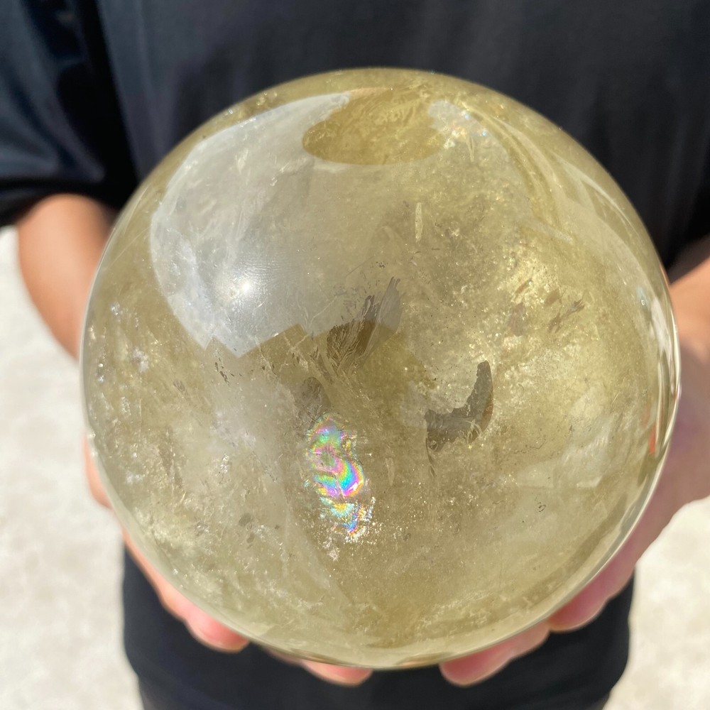 7.4lb Natural Citrine Sphere Quartz Crystal Reiki Healing Ball for Energy Cleansing and Chakra Balancing