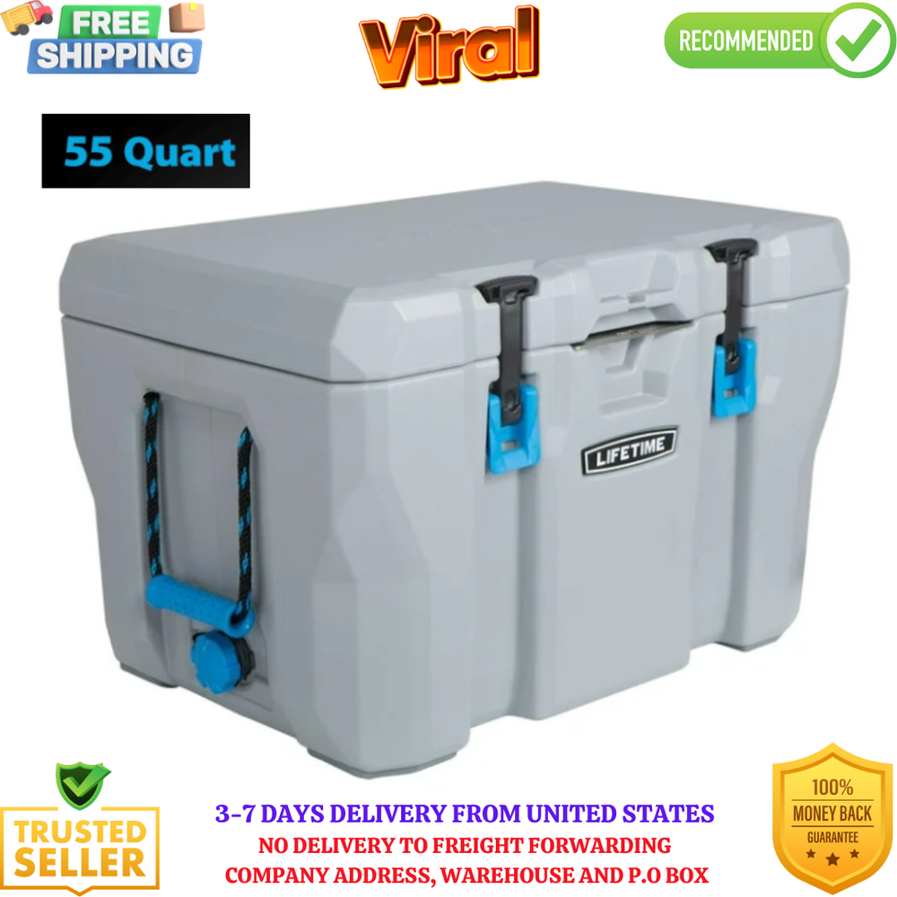 Lifetime New 55 Qt. Capacity High Performance Polyethylene Cooler, Light Gray