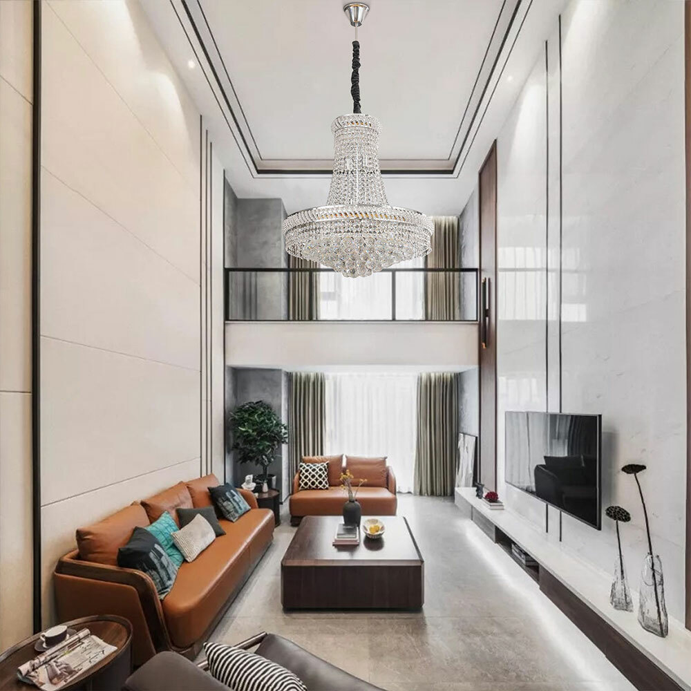 40W Modern Crystal LED Chandelier Hanging Pendant Light for Home Decor