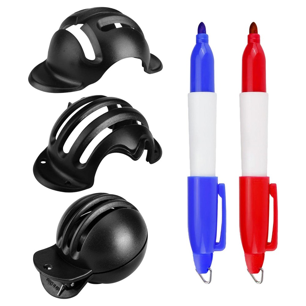 Golf Ball Marker Stencil Quick-Drying Alignment Tool Drawing Marker W/ 2Pen
