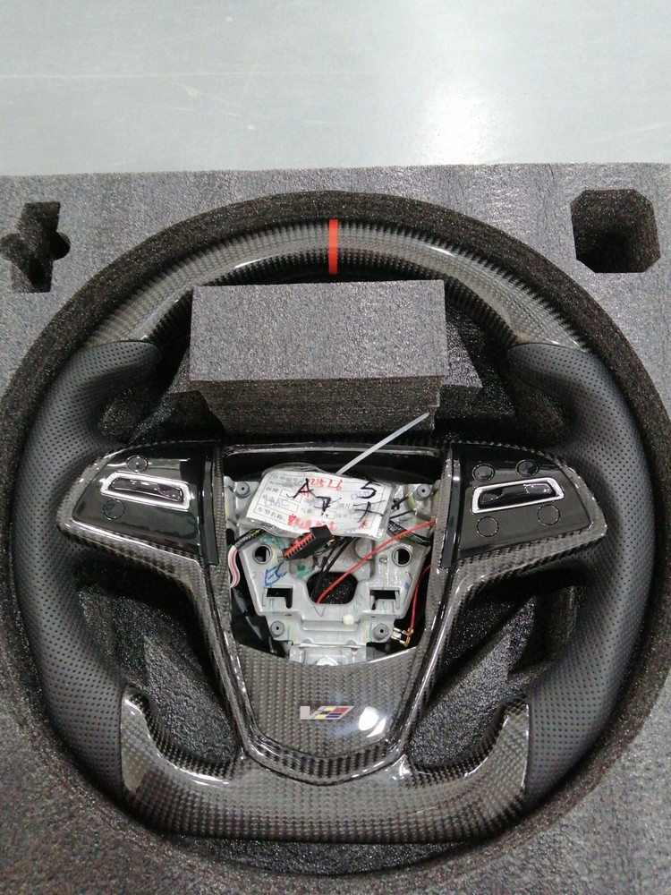 100% Real Carbon Fiber Steering Wheel for Cadillac ATS CTS 13-19 with Trim