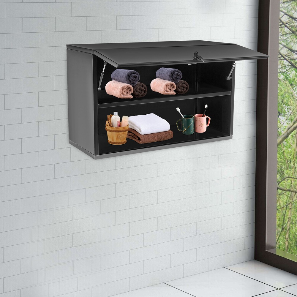Steel Wall-Mounted Storage Cabinet with 2 Drawers for Kitchen or Office