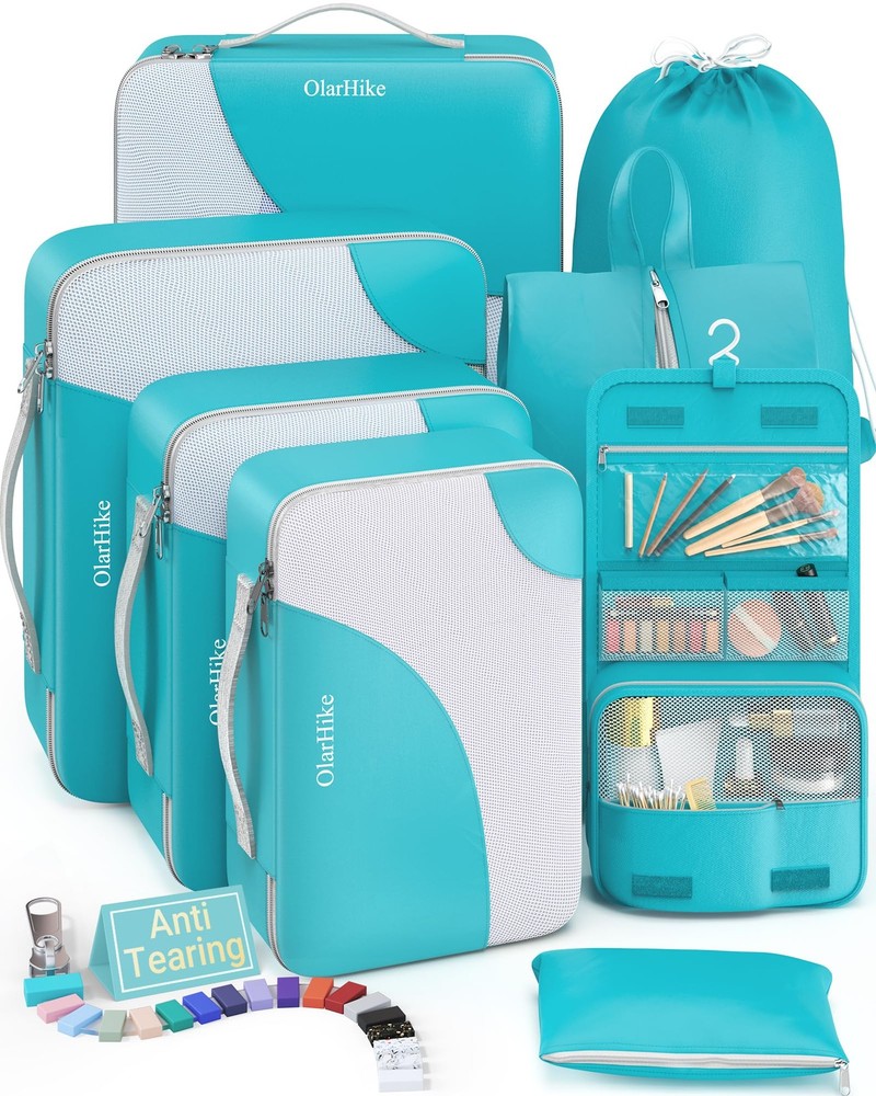 New Best OlarHike Packing Cubes for Travel 8 Set,Turquoise Free Shipping