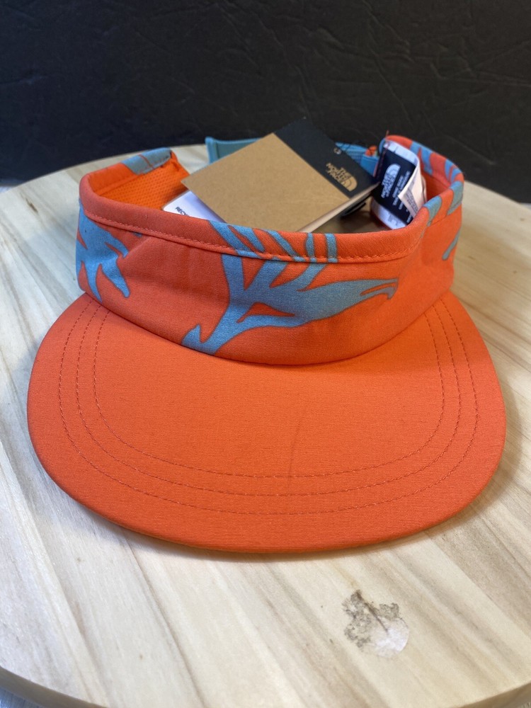The North Face Adjustable Class V Sun Visor Orange Tropical Paintbrush Print NWT
