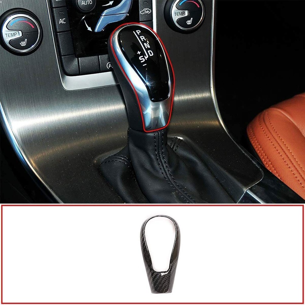 Upgrade your Volvo S40 S60 S80 with a sleek carbon fiber gear shift knob cover