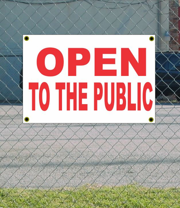 2x3 Red & White Public Sale Banner - Free Shipping, Discount Price