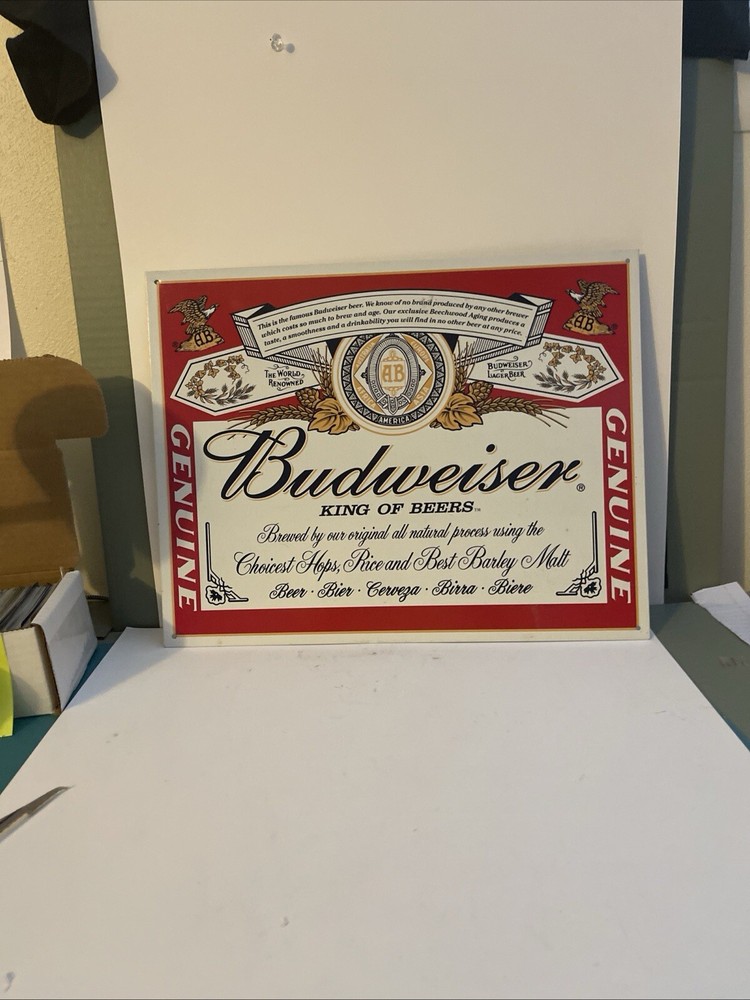 Pair Of Budweiser Replica Beer Signs  New