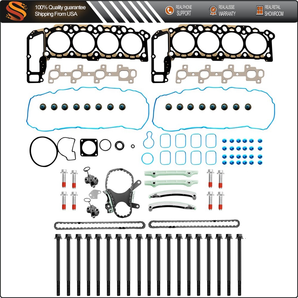 Timing Chain Kit with Head Bolts and Gasket Set for 99-01 Jeep Grand Cherokee 4.7L V8