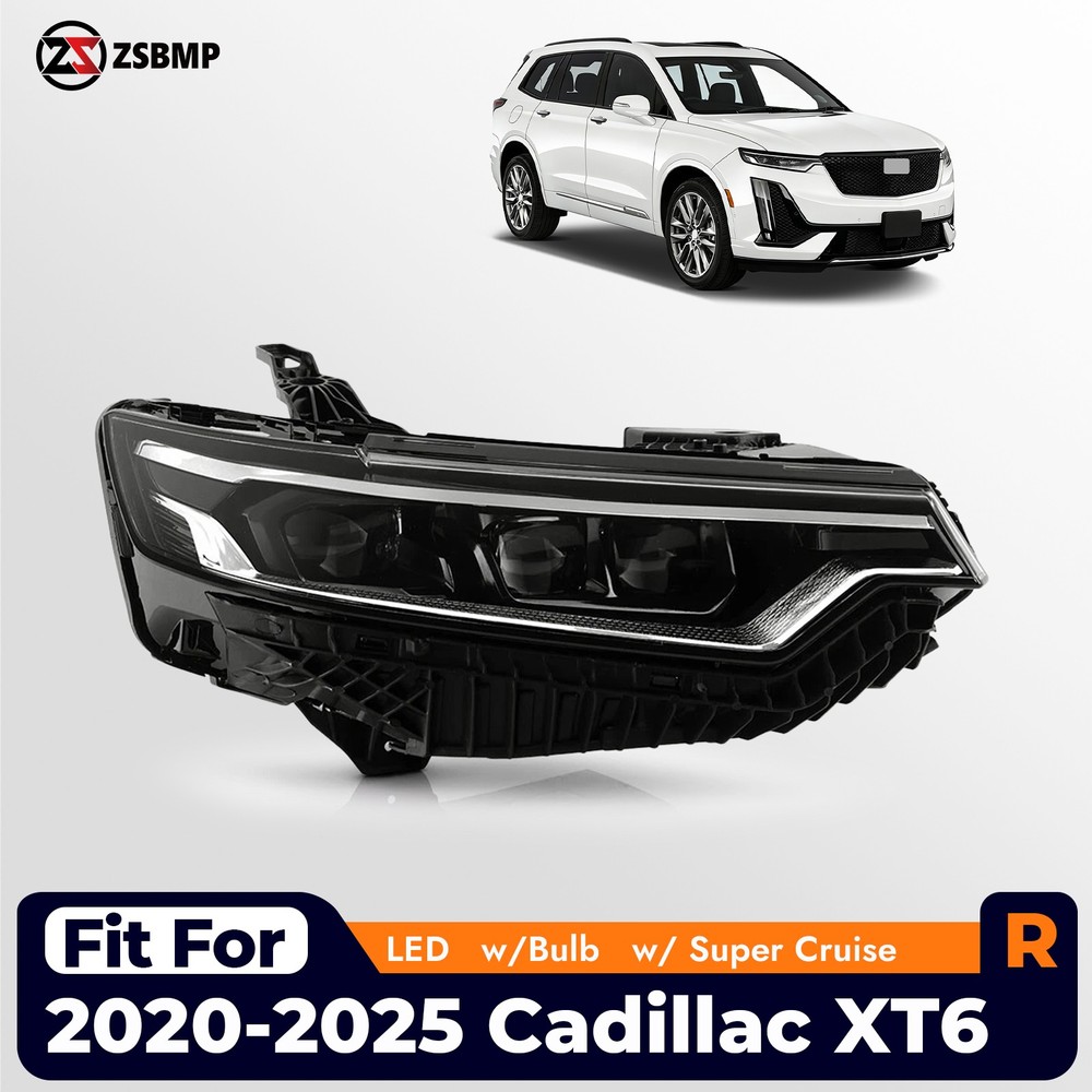 For 2020-2025 Cadillac XT6 LED Projector Headlight W/ Super Cruise & Bulb Right