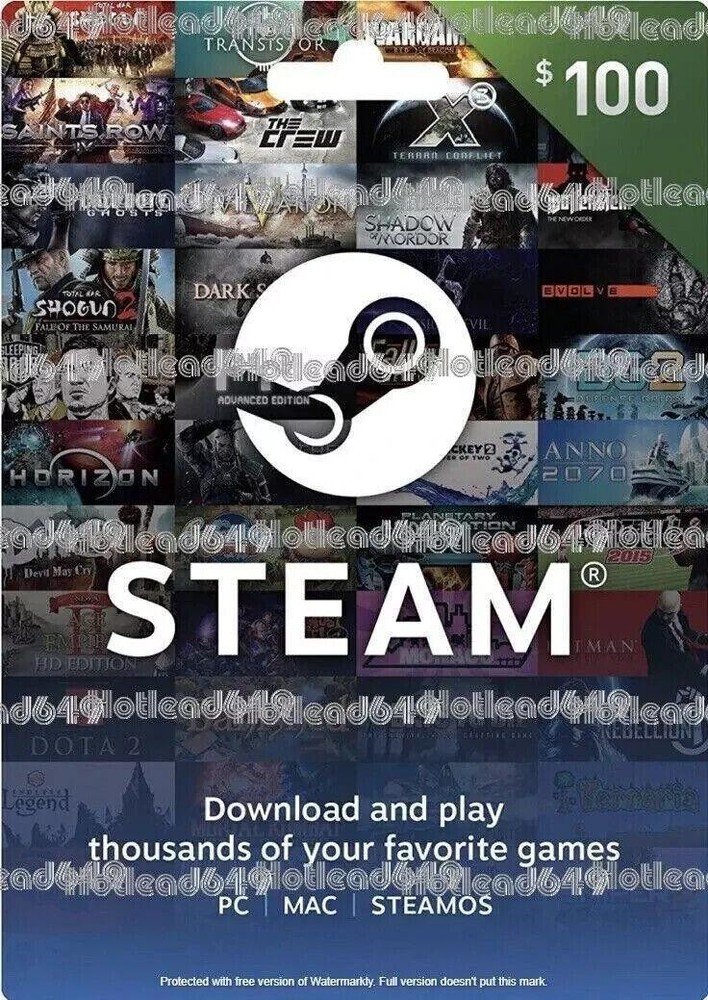 $100 Steam Gift Card - PC Gaming Wallet Code Digital Download