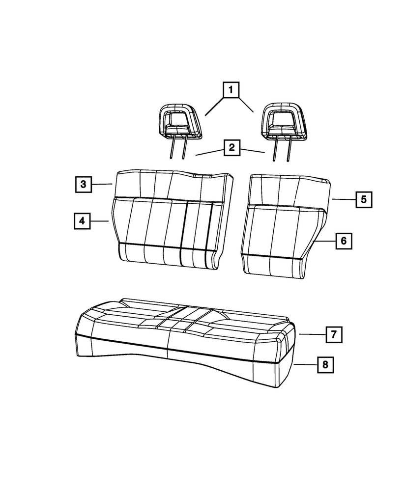 Genuine Mopar Rear Seat Cushion Cover 1EQ541KAAA