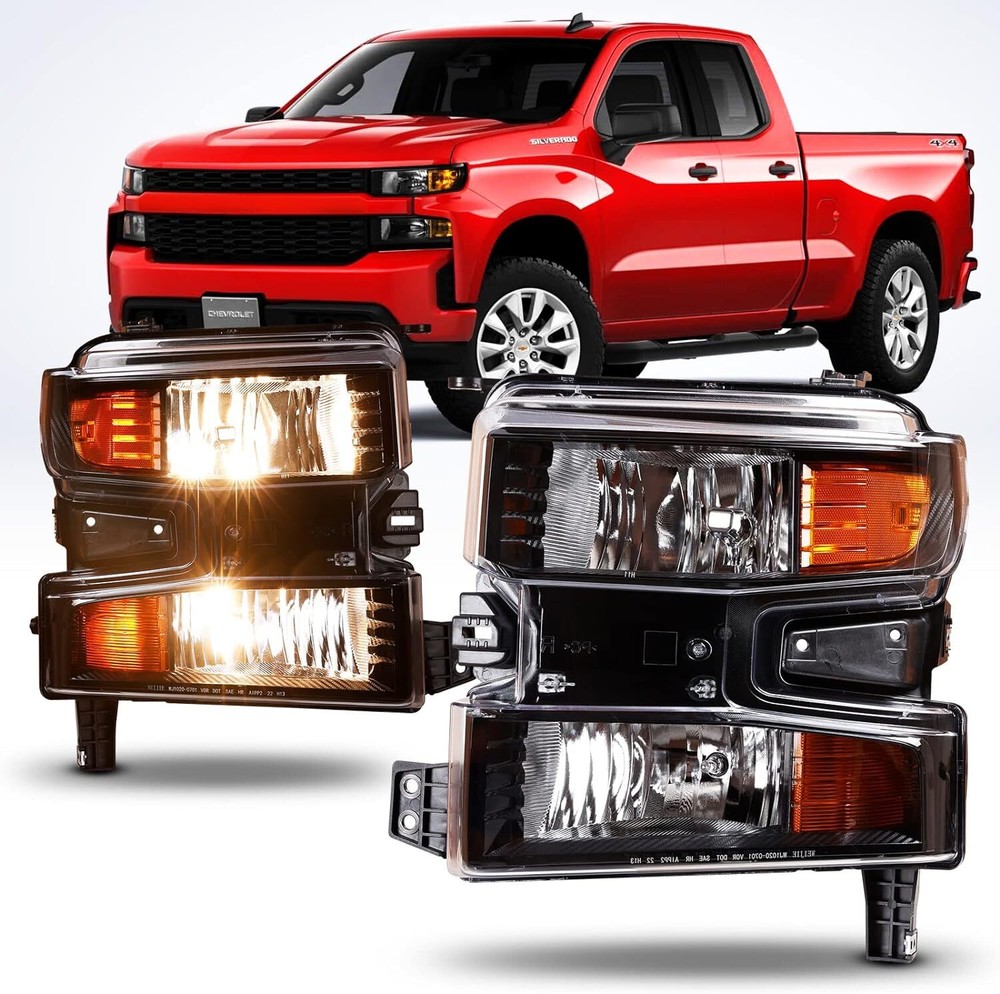 For 2019-2021 Chevy Silverado 1500/22 1500 LTD Headlights Halo Turn Signal Lamps