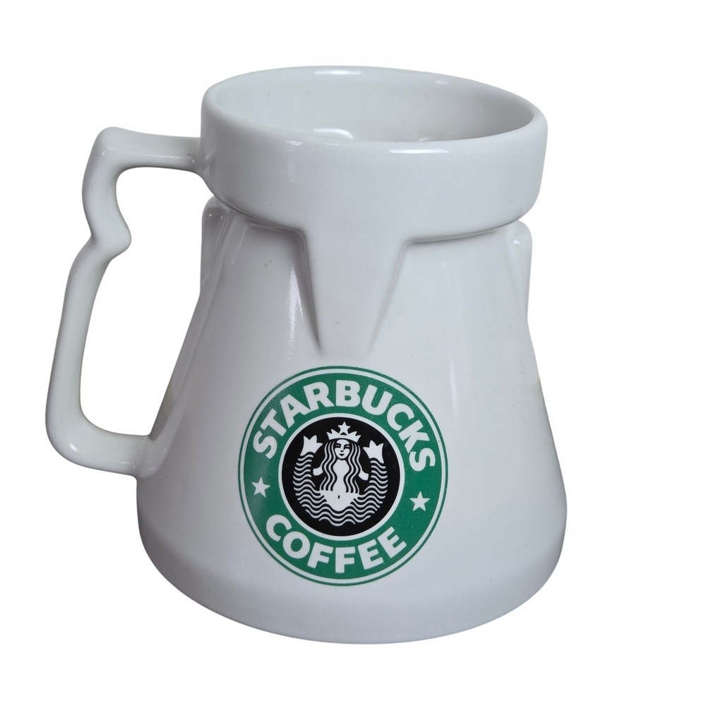 Vintage Starbucks Full Split Tail Green Label Coffee Mug  Pyramid Shape