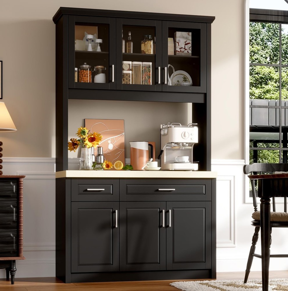 Modern 2-Drawer Kitchen Pantry Storage Cabinet for Organized Food Storage