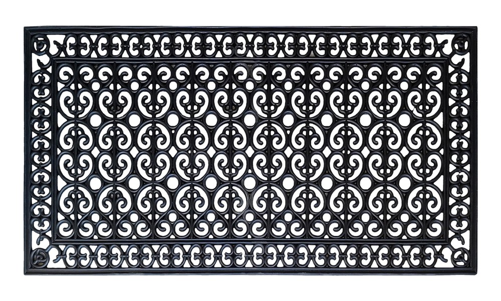 A1HC Large Floor Mat, Natural Rubber, 30”x60”, Ideal for outside entryway, Sc...