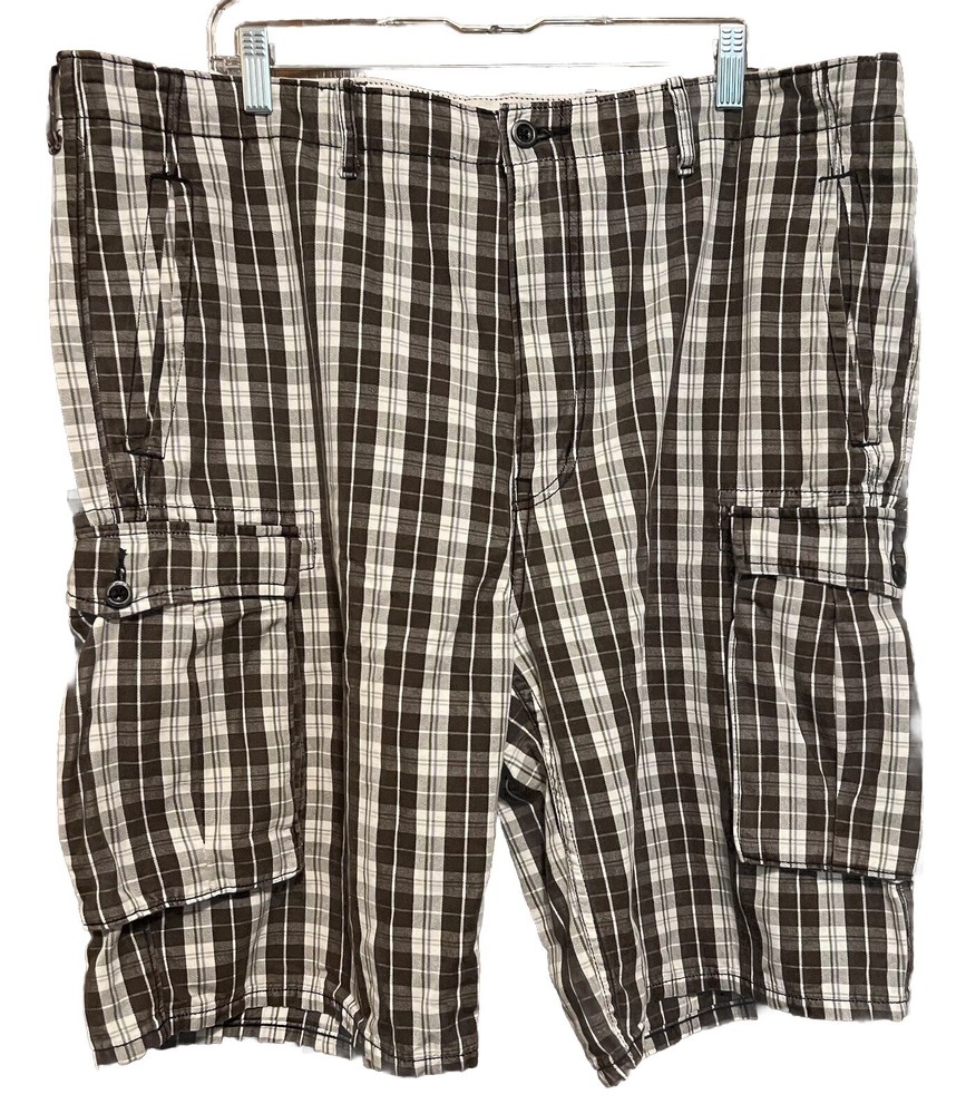 Levi’s Mens  Cargo Shorts Size 40 Plaid Brown/Beige Shorts White Tag