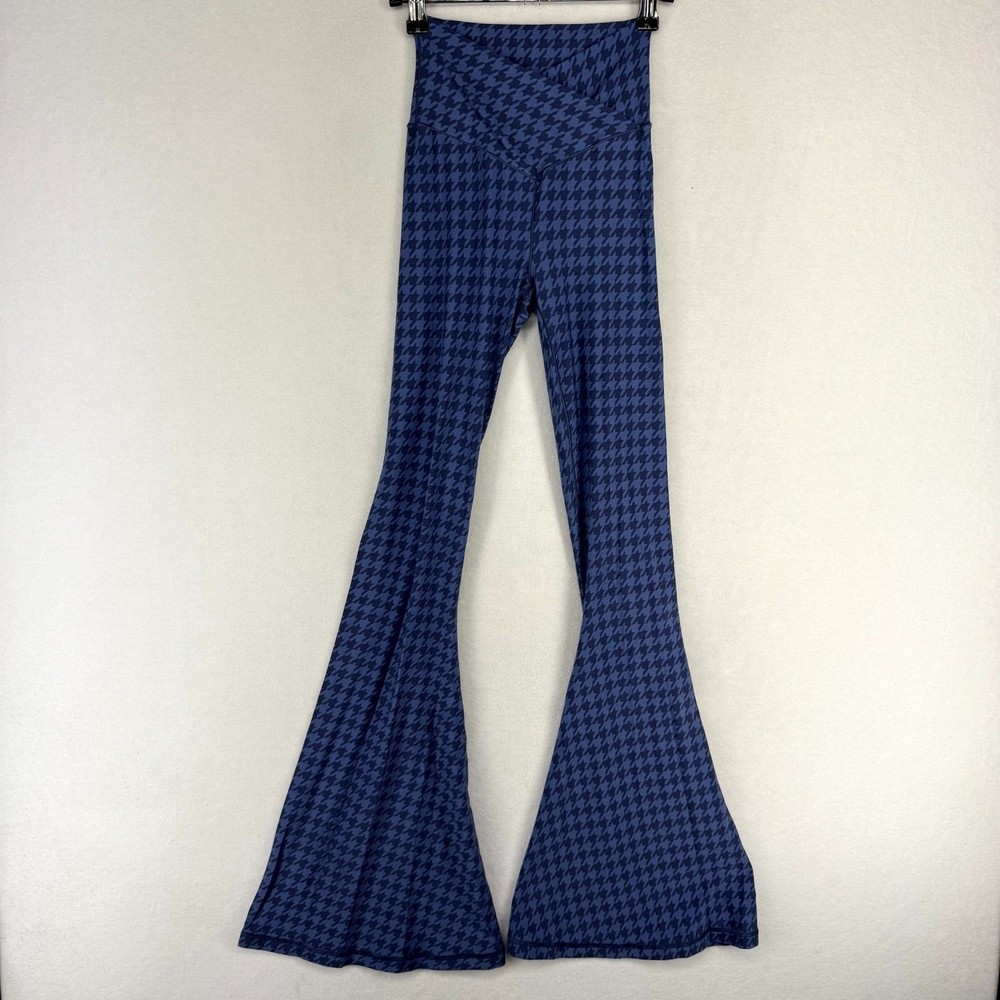 Aerie Offline Crossover Yoga Leggings Blue Pattern Womens Size S