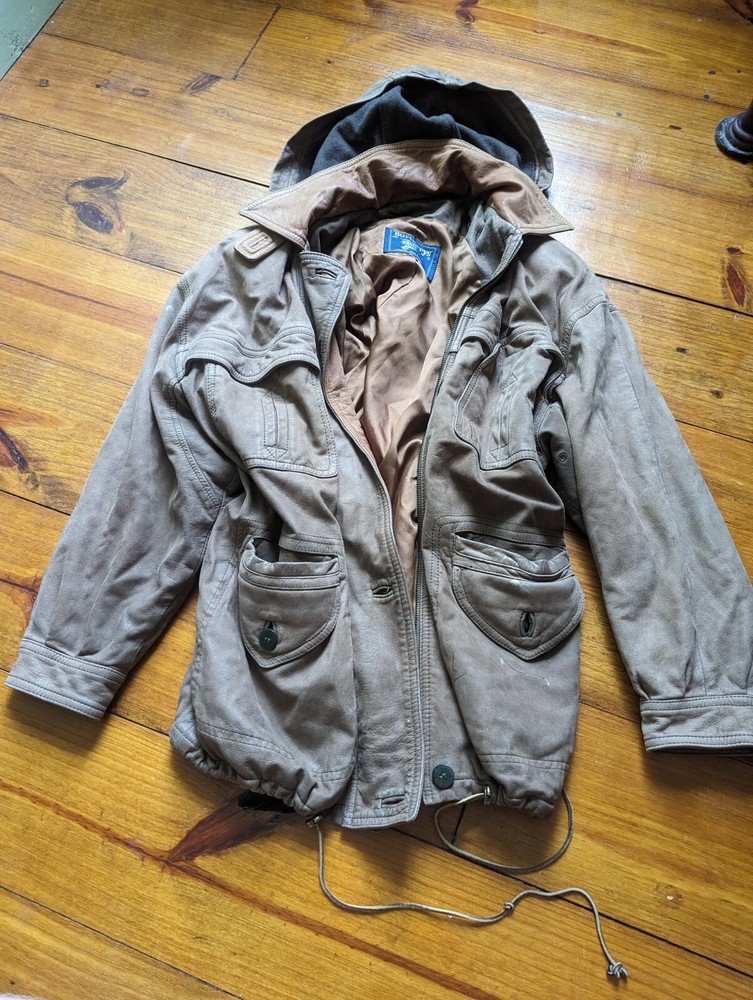 Vintage Burberry Suede Jacket with Hood - See Description